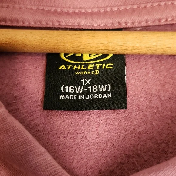 🛍️5/$20🛍️ Athletic Works Hoodie Sweatshirt Pink 1X 16W 18W NWOT - Picture 2 of 6